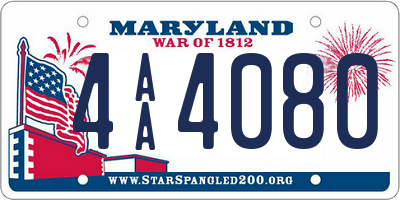 MD license plate 4AA4080