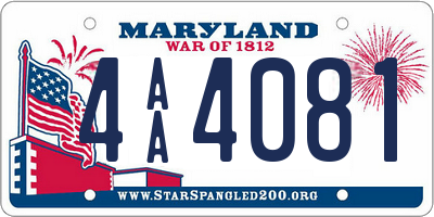 MD license plate 4AA4081