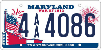 MD license plate 4AA4086