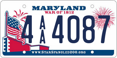 MD license plate 4AA4087