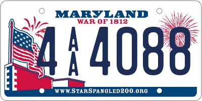 MD license plate 4AA4088