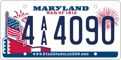 MD license plate 4AA4090