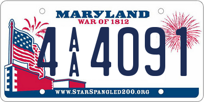 MD license plate 4AA4091