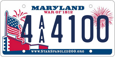 MD license plate 4AA4100