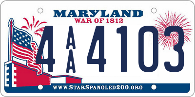 MD license plate 4AA4103