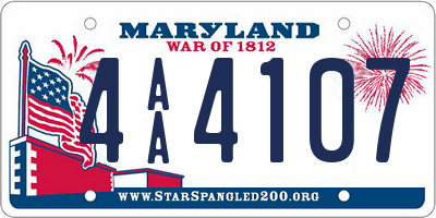 MD license plate 4AA4107