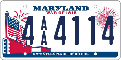 MD license plate 4AA4114