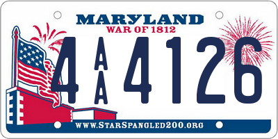 MD license plate 4AA4126