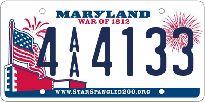 MD license plate 4AA4133