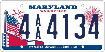 MD license plate 4AA4134