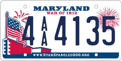 MD license plate 4AA4135