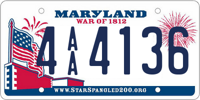 MD license plate 4AA4136