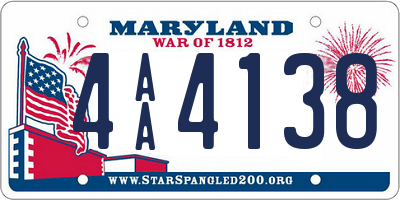 MD license plate 4AA4138