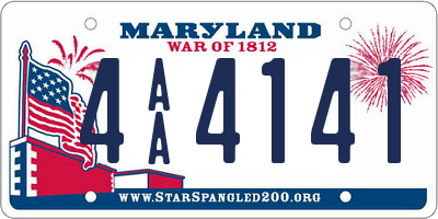 MD license plate 4AA4141