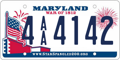 MD license plate 4AA4142