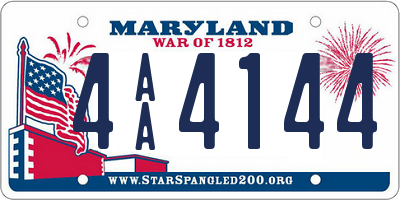 MD license plate 4AA4144