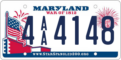 MD license plate 4AA4148
