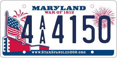 MD license plate 4AA4150