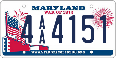 MD license plate 4AA4151