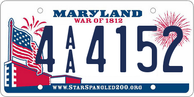 MD license plate 4AA4152