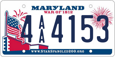 MD license plate 4AA4153