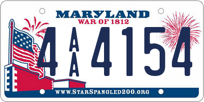 MD license plate 4AA4154