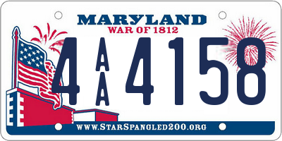 MD license plate 4AA4158