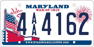 MD license plate 4AA4162