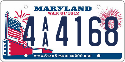 MD license plate 4AA4168