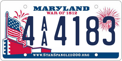 MD license plate 4AA4183