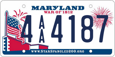 MD license plate 4AA4187