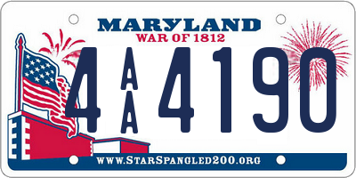 MD license plate 4AA4190