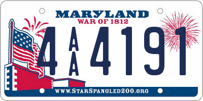 MD license plate 4AA4191