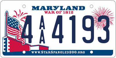 MD license plate 4AA4193