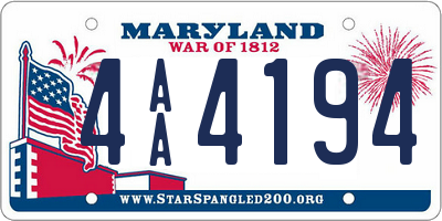 MD license plate 4AA4194