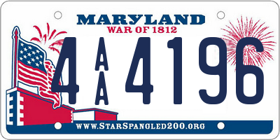 MD license plate 4AA4196