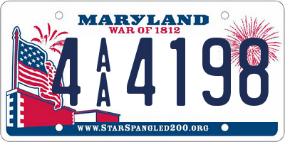 MD license plate 4AA4198