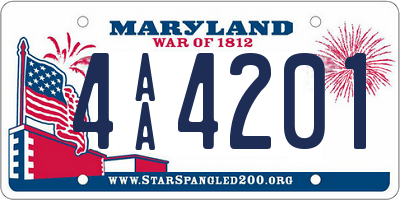 MD license plate 4AA4201