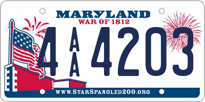 MD license plate 4AA4203