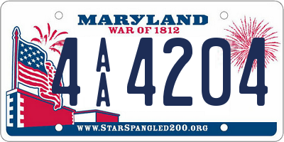 MD license plate 4AA4204