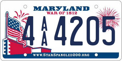 MD license plate 4AA4205