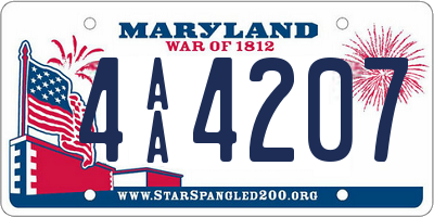 MD license plate 4AA4207