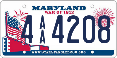 MD license plate 4AA4208