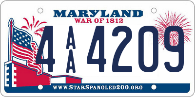 MD license plate 4AA4209