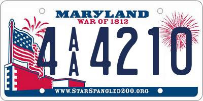 MD license plate 4AA4210