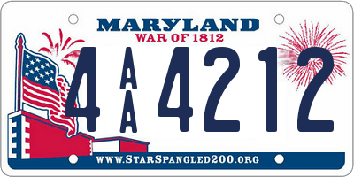 MD license plate 4AA4212