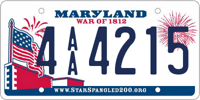 MD license plate 4AA4215