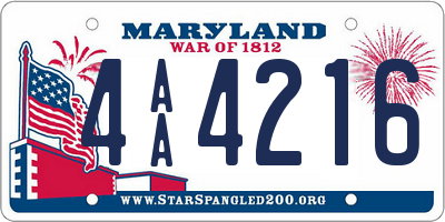 MD license plate 4AA4216