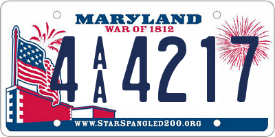 MD license plate 4AA4217