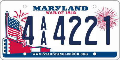 MD license plate 4AA4221